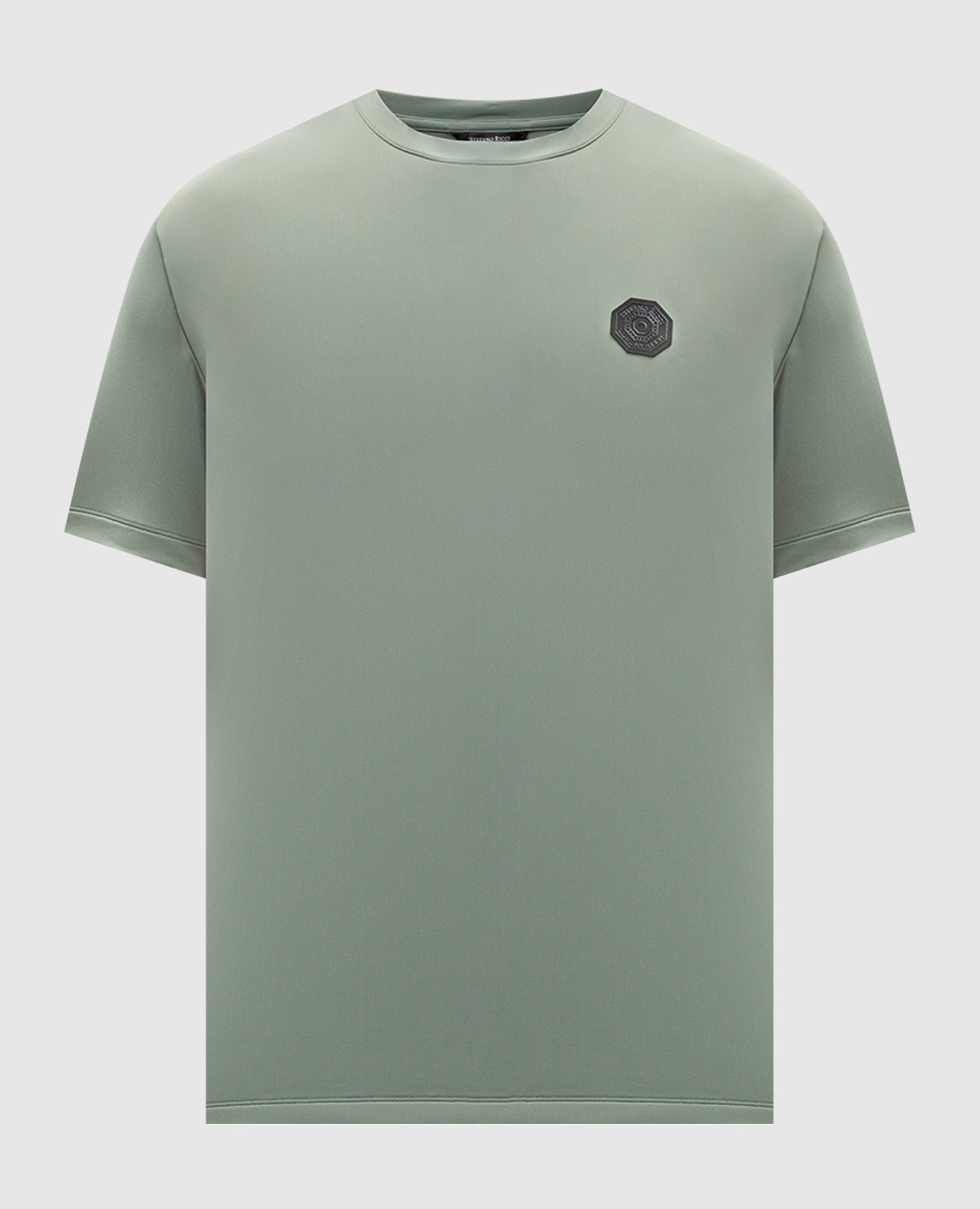 Green t-shirt with logo patch stefano ricci