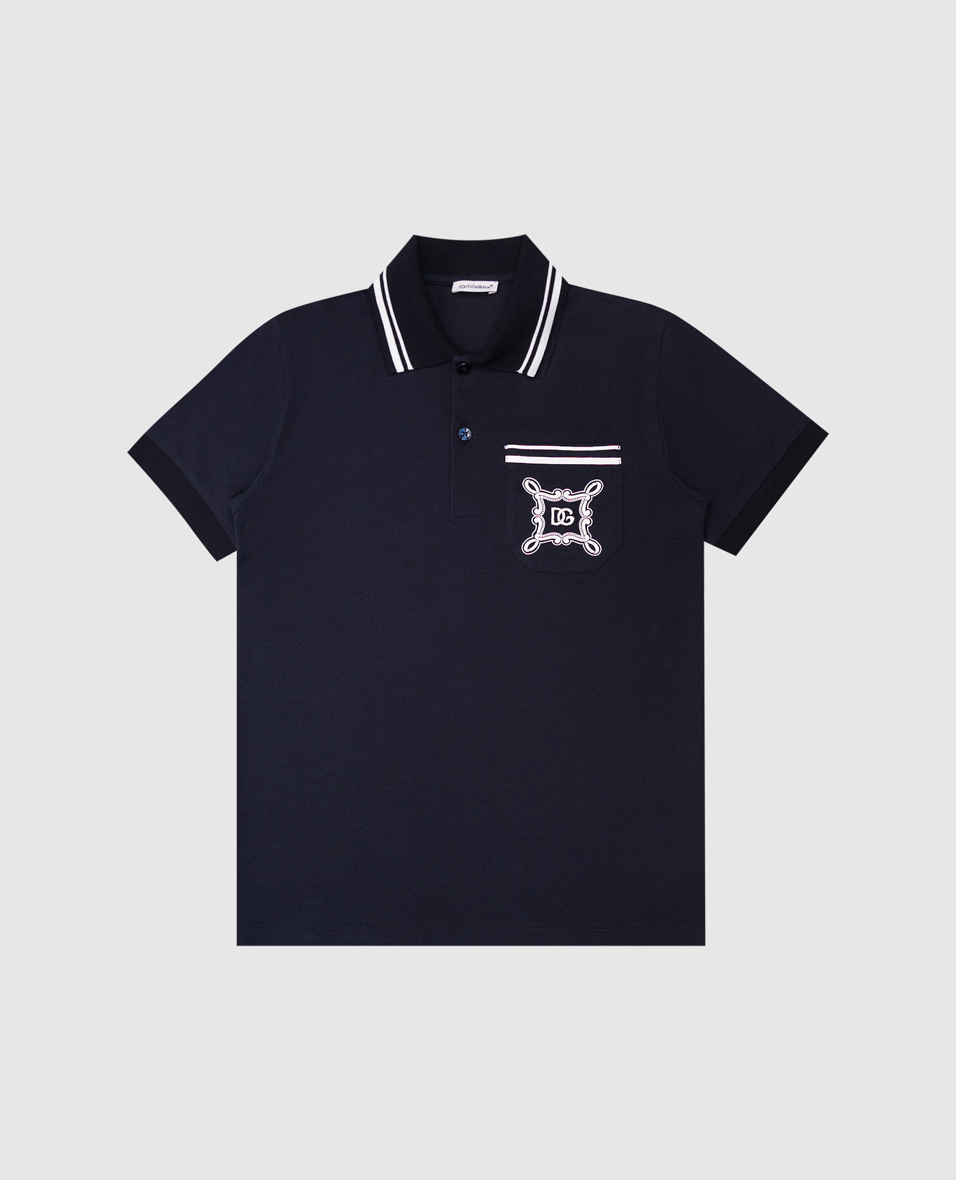

Kids' blue polo shirt with monogram logo Dolce&Gabbana