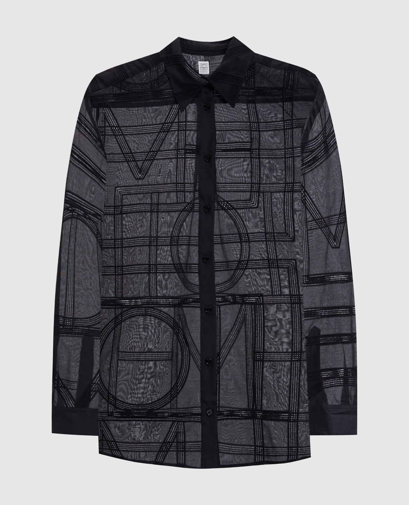 

Black silk blouse with logo embroidery Toteme