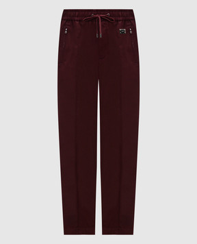 Dolce&Gabbana Burgundy pants with a logo GYACETFUFNV
