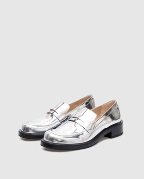 Stuart Weitzman PALMER BOLD silver leather loafers SJ650