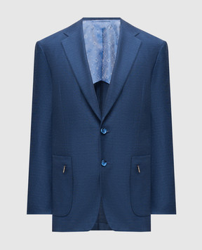 Stefano Ricci Blue wool and silk jacket M1RMM22TA4DN01HA