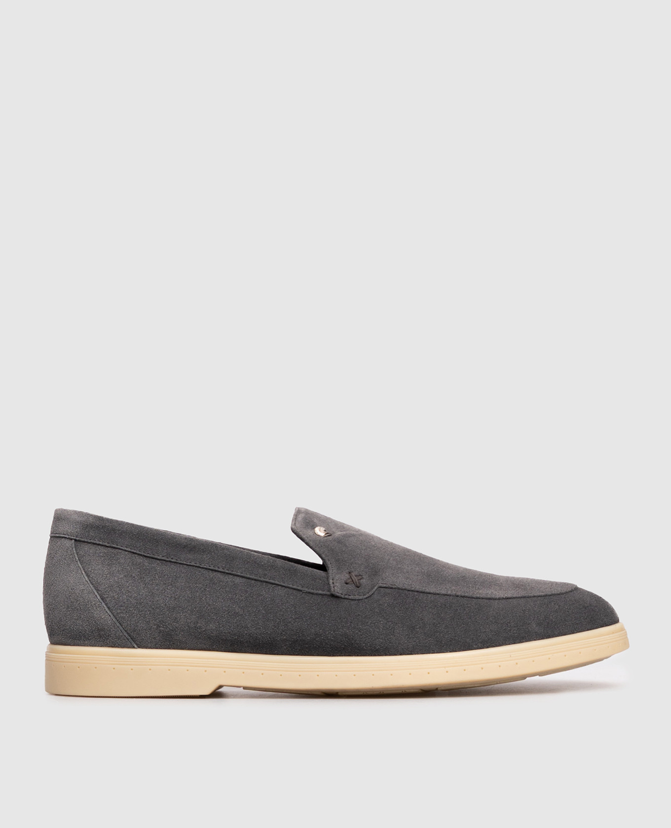 Gray suede loafers Stefano Ricci