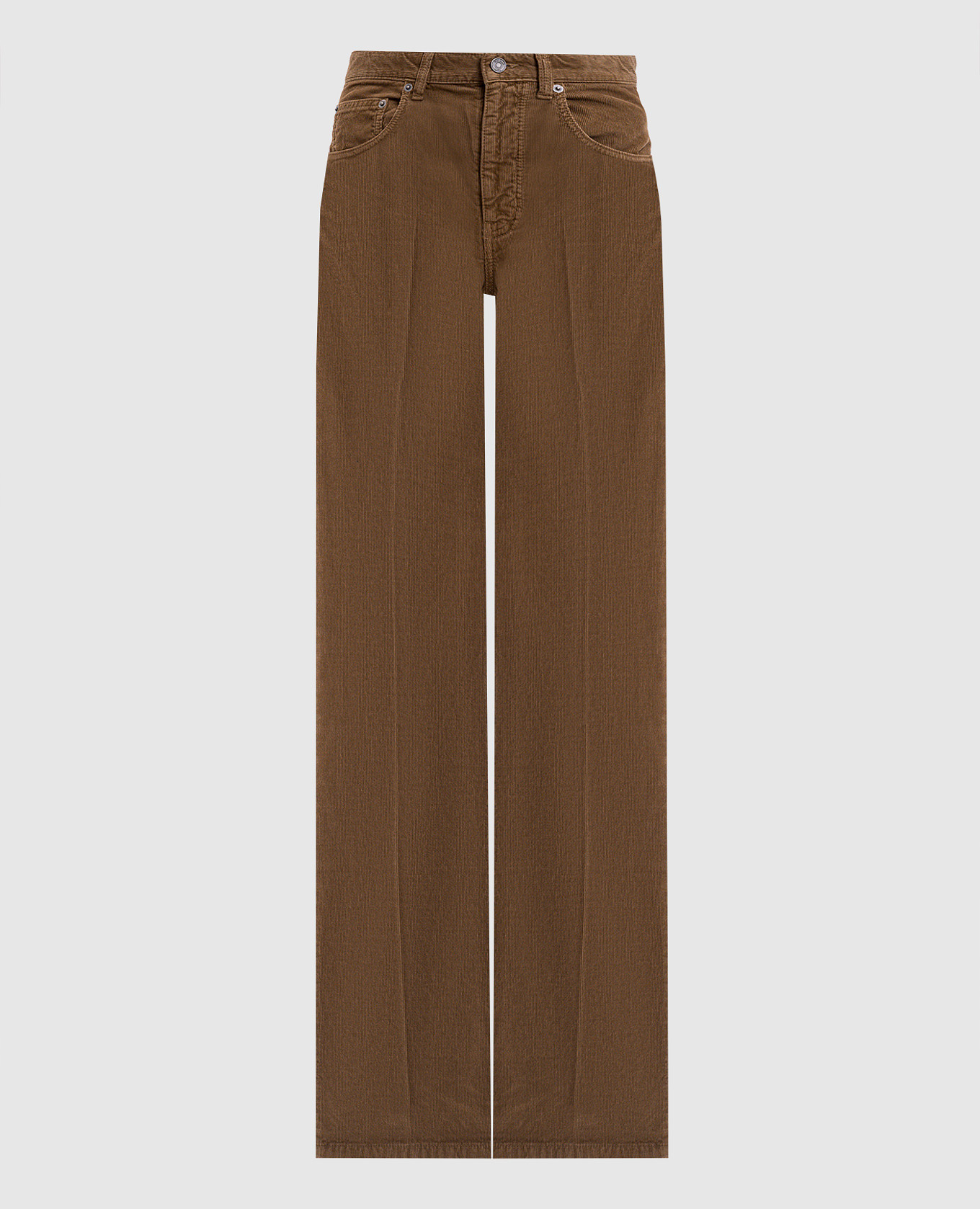 

Brown corduroy pants with logo patch Saint Laurent