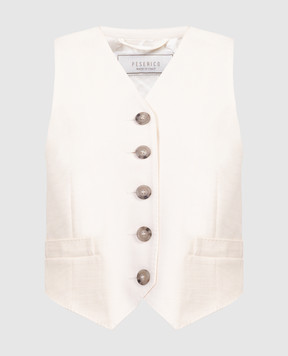 Peserico Beige vest with branded patch S03605V01958