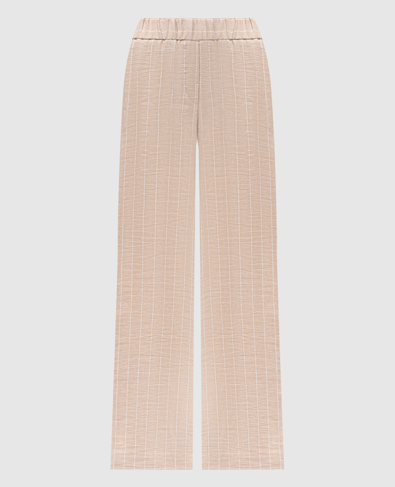 

Beige striped linen pants Peserico