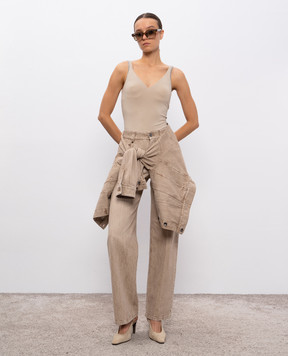Brunello Cucinelli Beige top with monil chain M0T18BA702