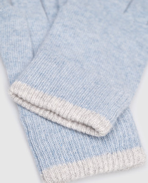 Brunello Cucinelli Children's blue cashmere gloves B22M90100B