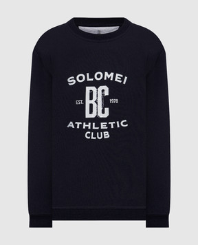 Brunello Cucinelli Blue sweatshirt with monogram logo print MW8633380G