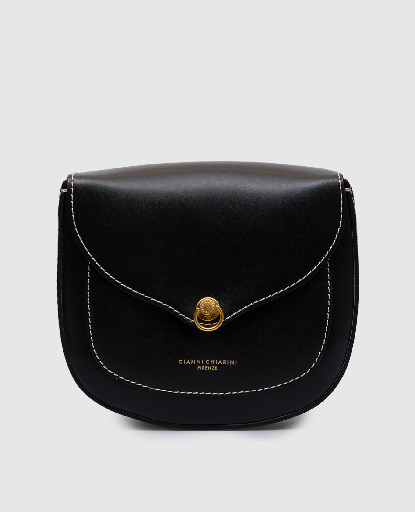 

Black leather ISA saddle bag with logo Gianni Chiarini
