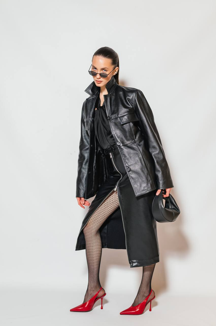 

Black leather jacket Toteme
