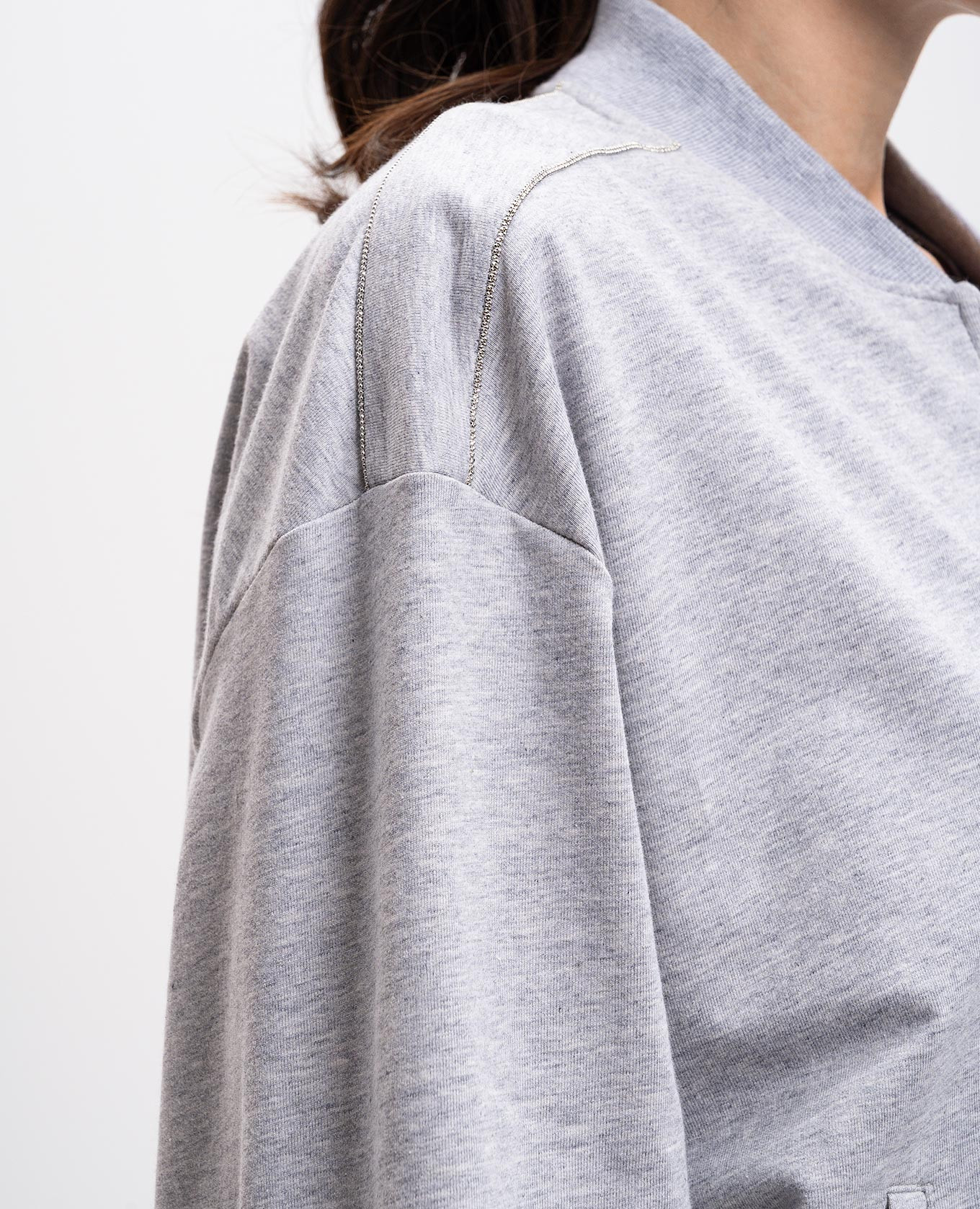 Gray sports jacket with monil chain Peserico 5