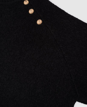 Balmain Children's black sweater with wool BX9A60Z3317810