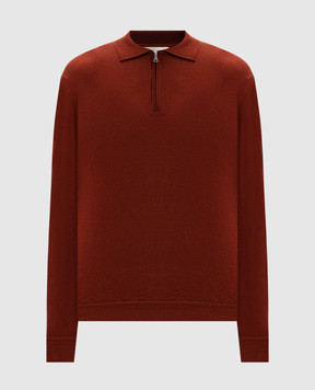 Cashmere&Whiskey Orange merino wool polo shirt 94394Z