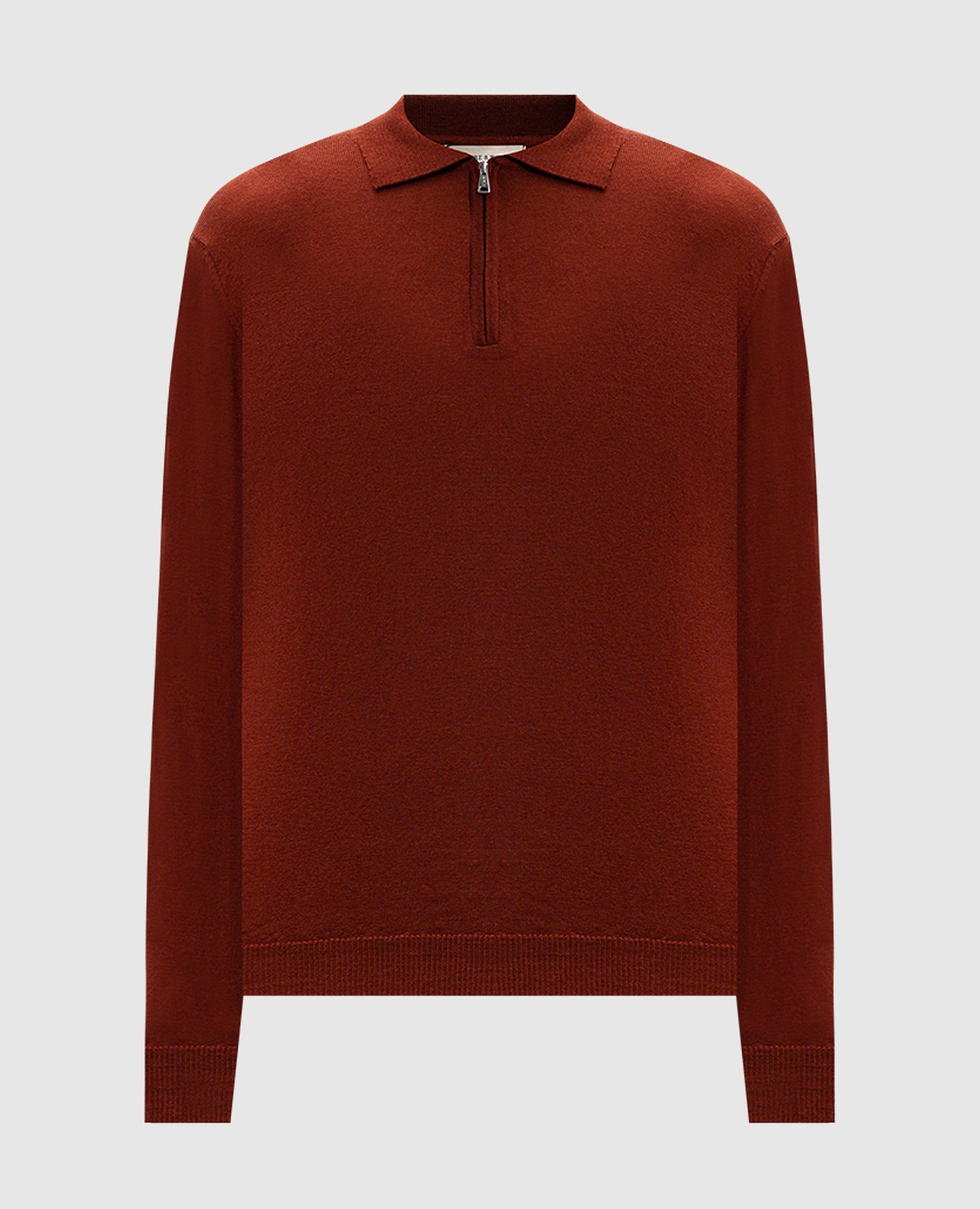 Orange merino wool polo shirt