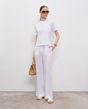 Peserico White T-shirt with beads A06661J0R100079