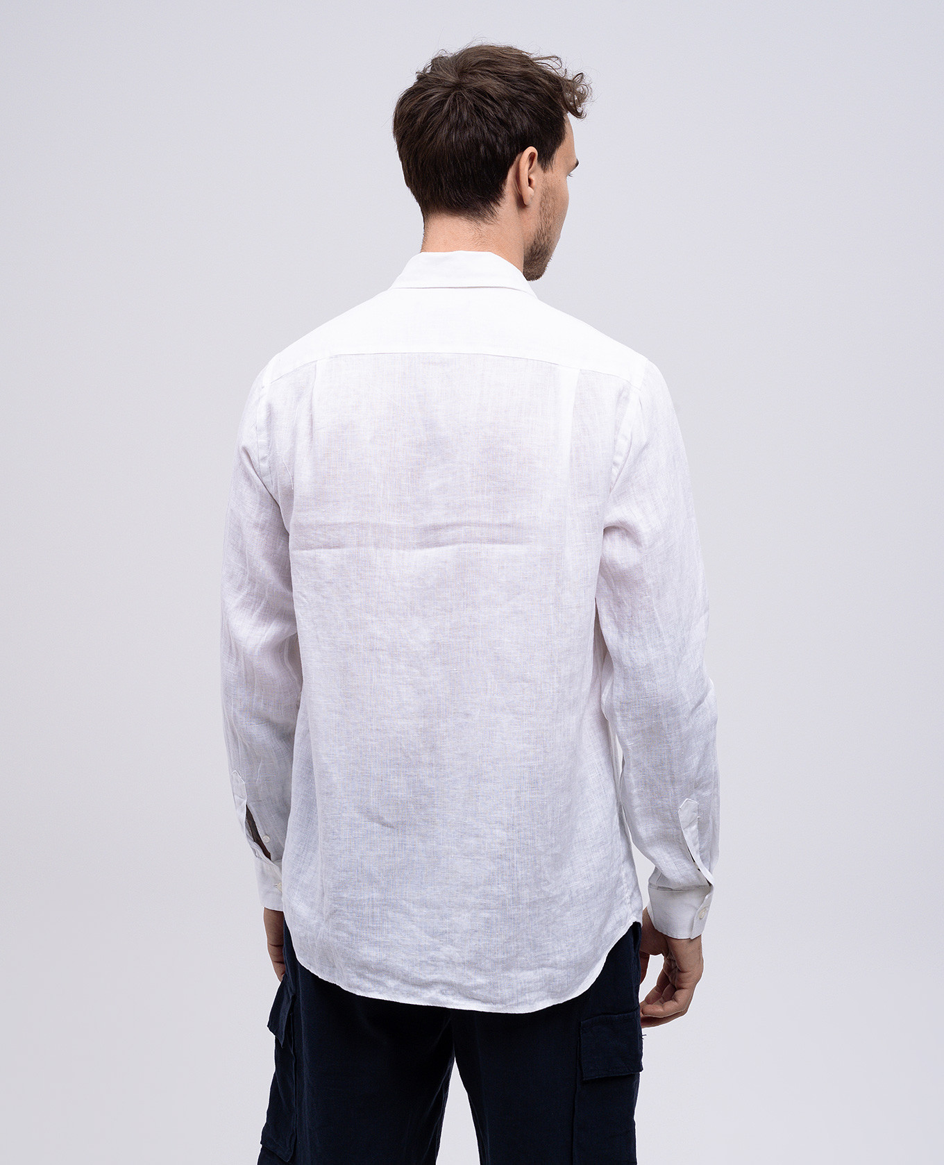 

White linen shirt with embroidered logo emblem Vilebrequin