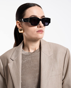 Ami Paris Black sunglasses 75001 with metal Ami de Coeur emblem UGL507AM0004w