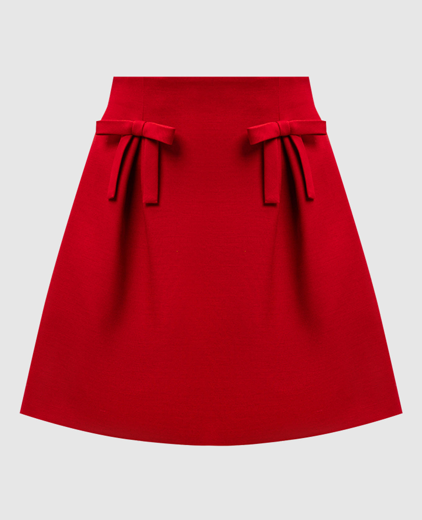 Red wool and silk skirt with bows Valentino