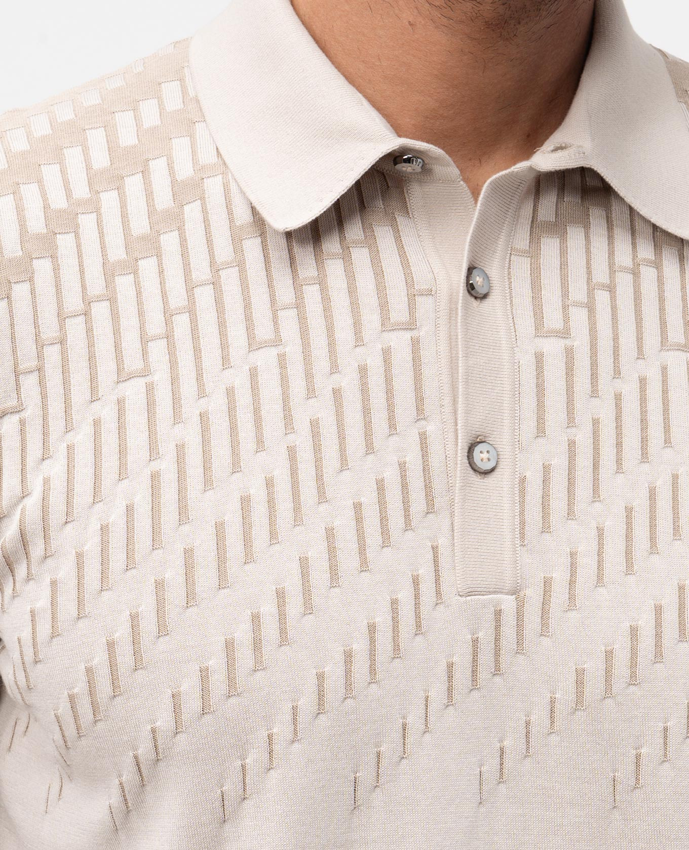 

Beige silk polo with pattern Bertolo Cashmere