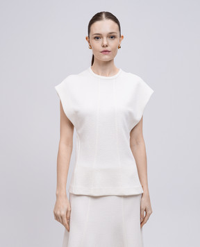 Jil Sander White top with accent stitching J02NC0264J20232