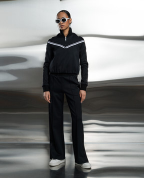 Off-White Black anorak with branded ribbon OWVC009S24JER001