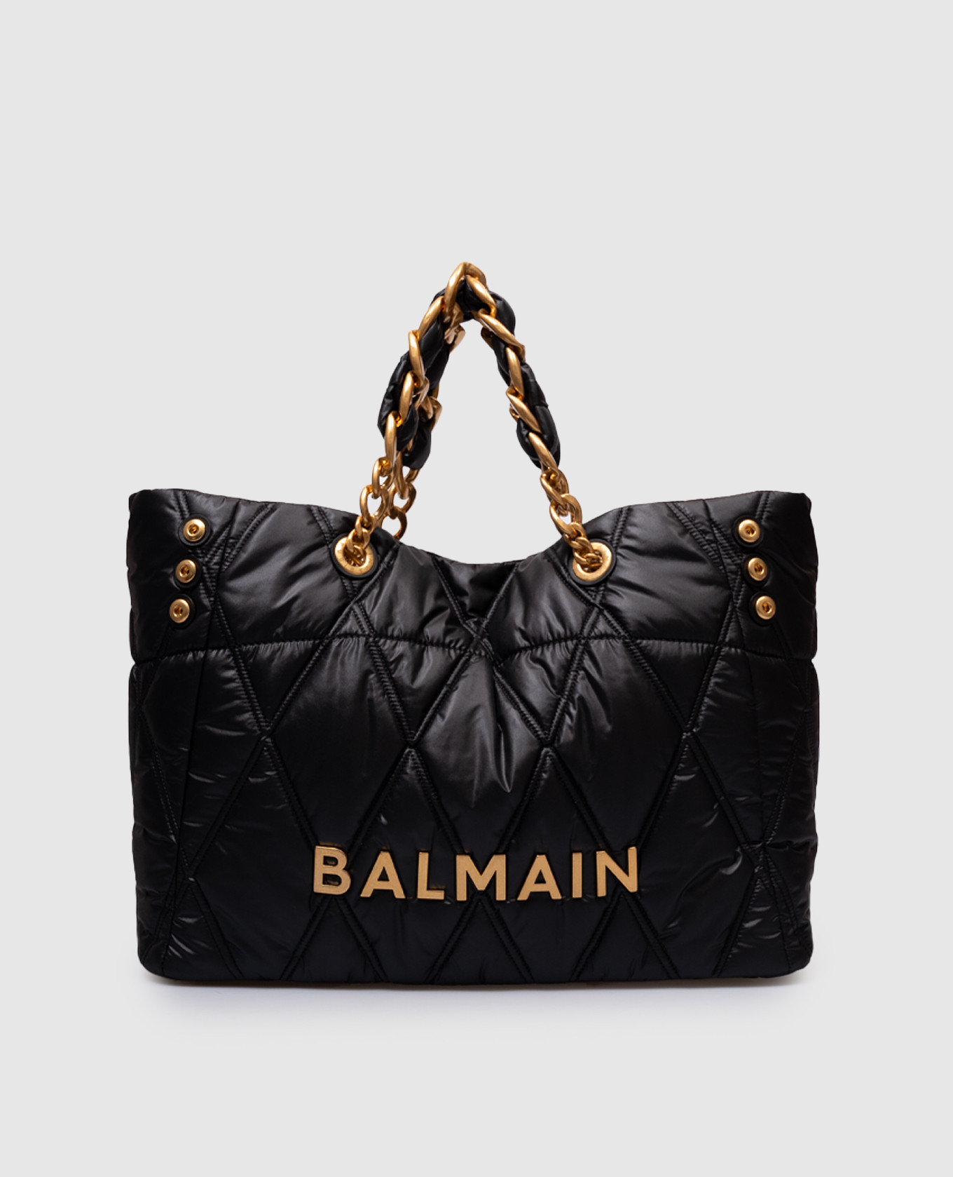 

Black tote bag with metal logo Balmain