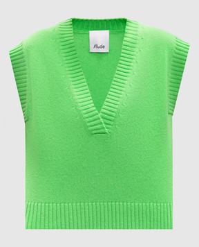 Allude Green wool and cashmere vest 25217632