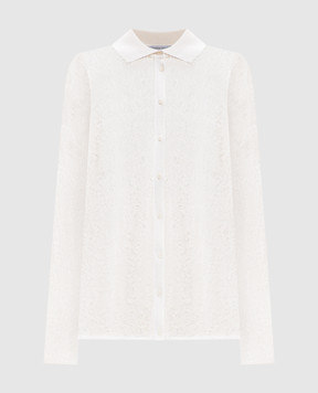 Gabriela Hearst White openwork Gasconine blouse made of silk and wool 1249712A002