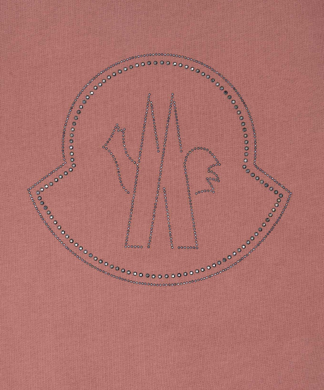 Baby pink sweatshirt with crystal logo emblem Moncler ENFANT 3