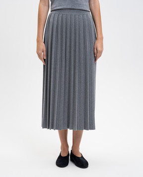 LISA YANG Gray Minda pleated skirt with cashmere 2025382