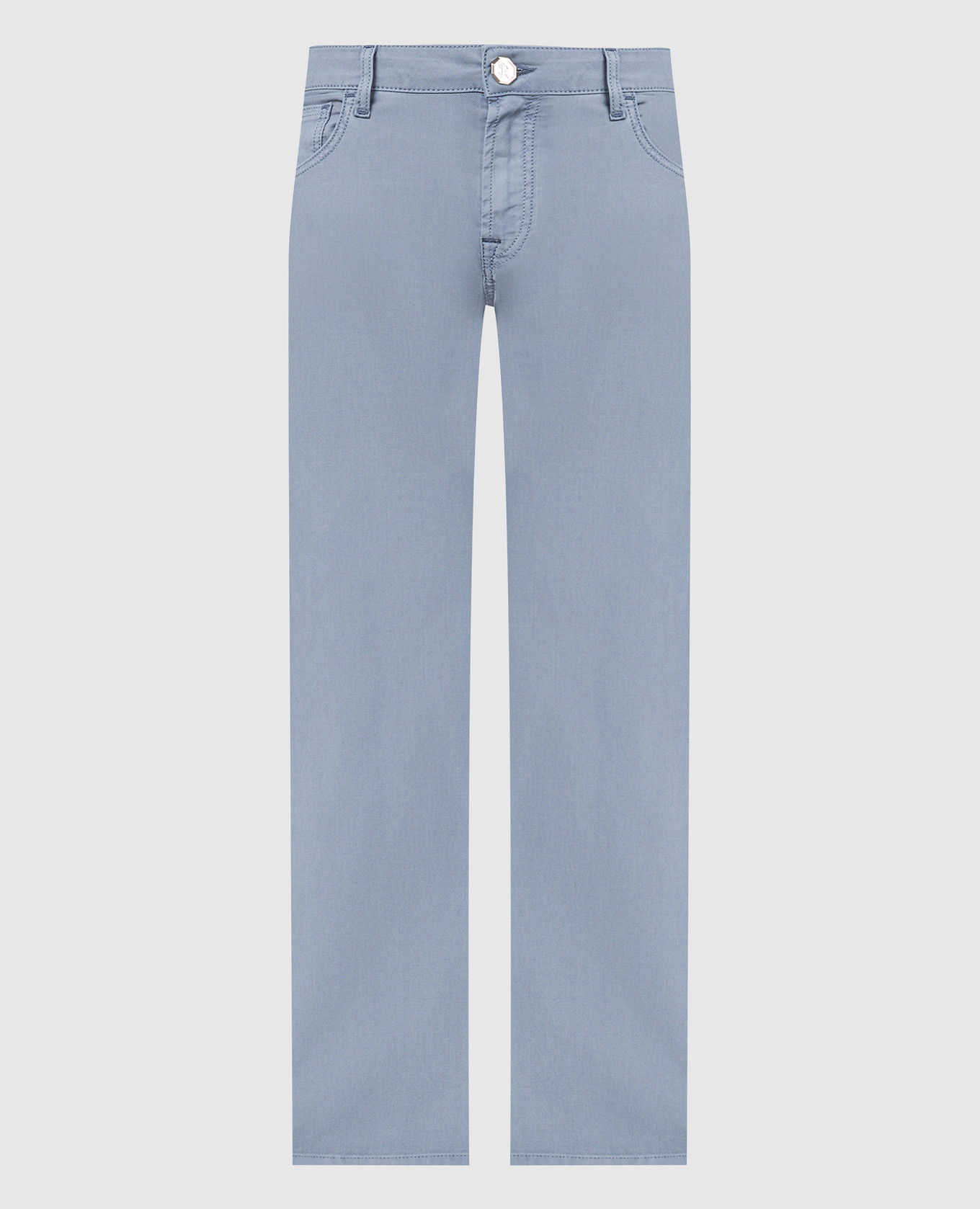 

Blue pants with monogram logo embroidery Stefano Ricci, Голубой