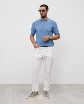 Cashmere&Whiskey Blue polo shirt with pattern CH104Z