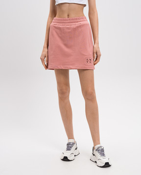 Dolce&Gabbana Pink mini skirt with monogram logo F4C2WZGDCX0