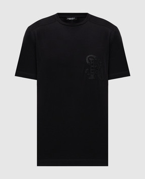 Stefano Ricci Black T-shirt with monogram logo MVH5300100PRYABP