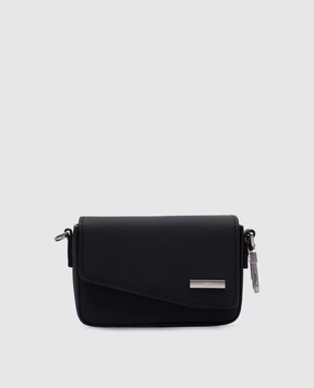 C2H4 Black leather bag with logo R007BG083B
