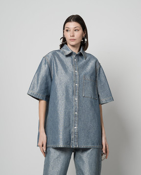 DARKPARK Vale blue denim shirt with lurex WSH14DBL06W051