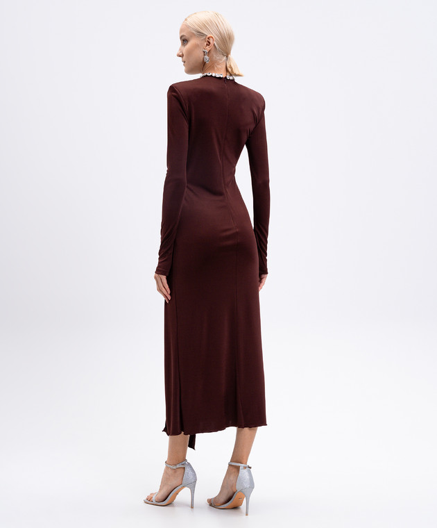 david koma burgundy dress ASYMMETRIC CUT STRAPLESS MIDI DRESS – David Koma main image 0