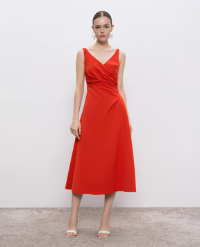Ermanno Scervino Red midi dress with drapery D462Q328OWQ