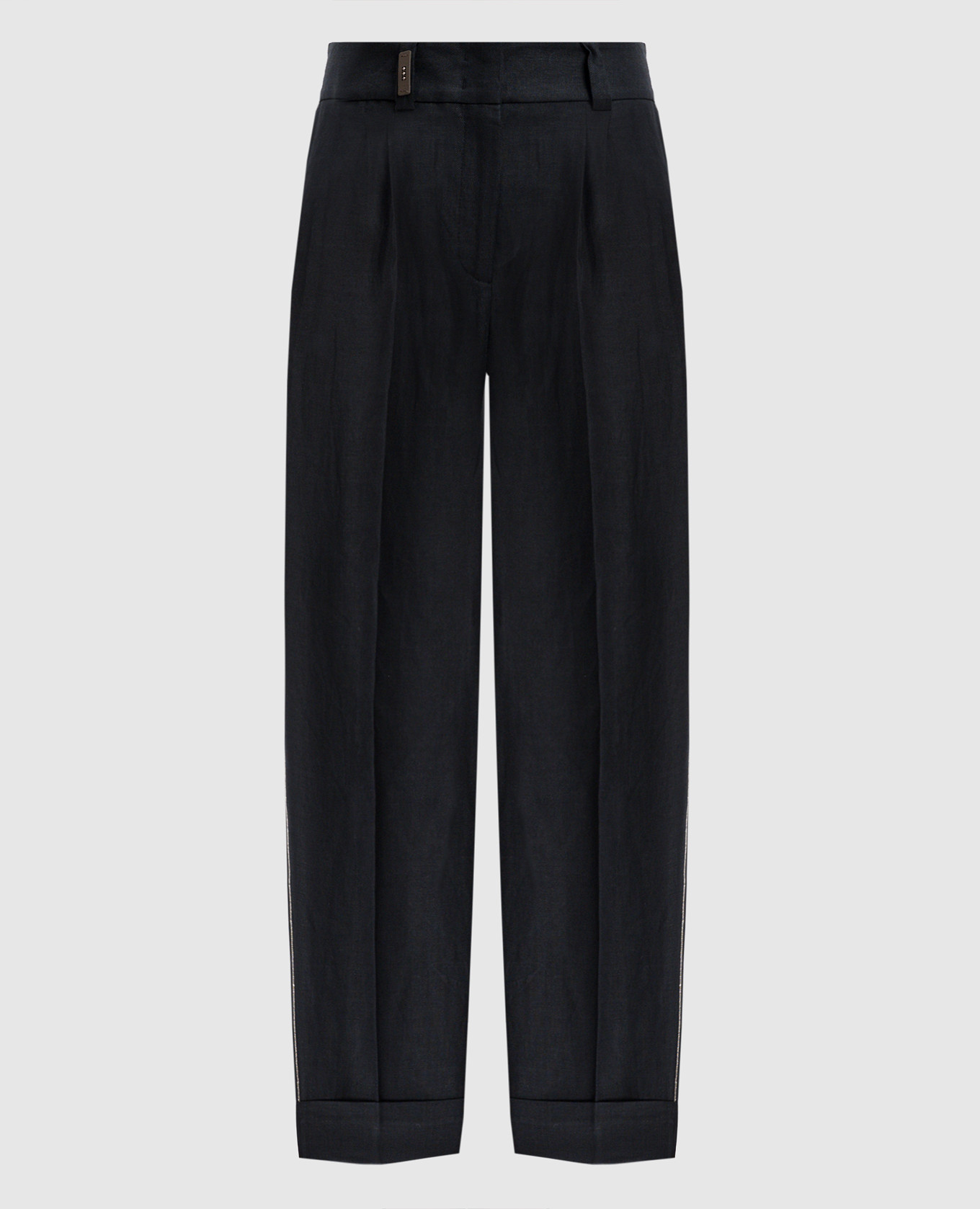 

Grey linen trousers with lapels Peserico