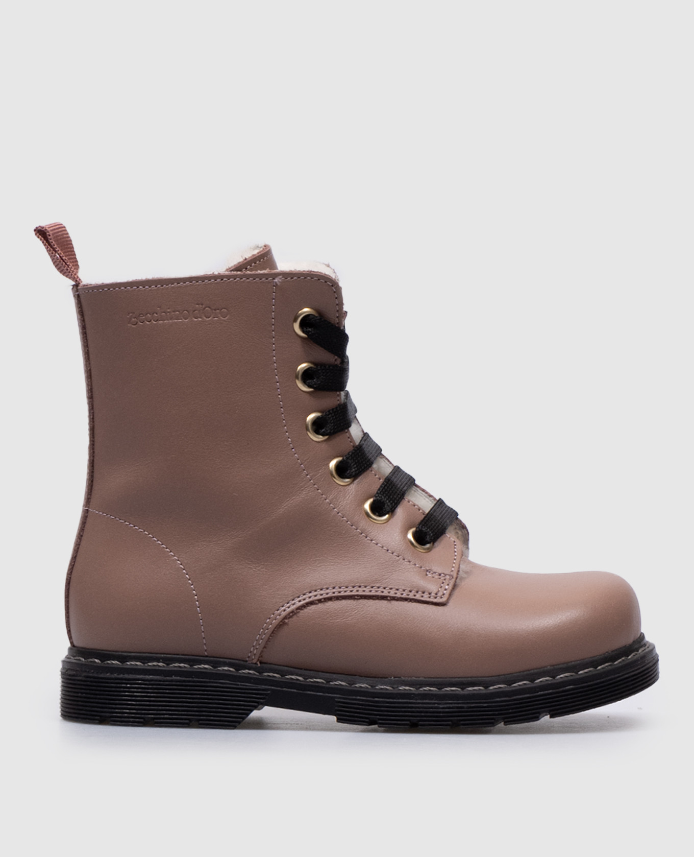 

Children's beige leather boots with fur Zecchino D'oro, Бежевый