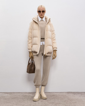 Be Florence Beige cashmere down jacket BE2518