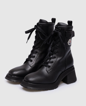 Moncler Gigi Logo Black Leather Chelsea Boots J209B4F00120M4334