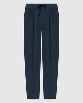 Brunello Cucinelli Blue pants with a pattern ME264E1710