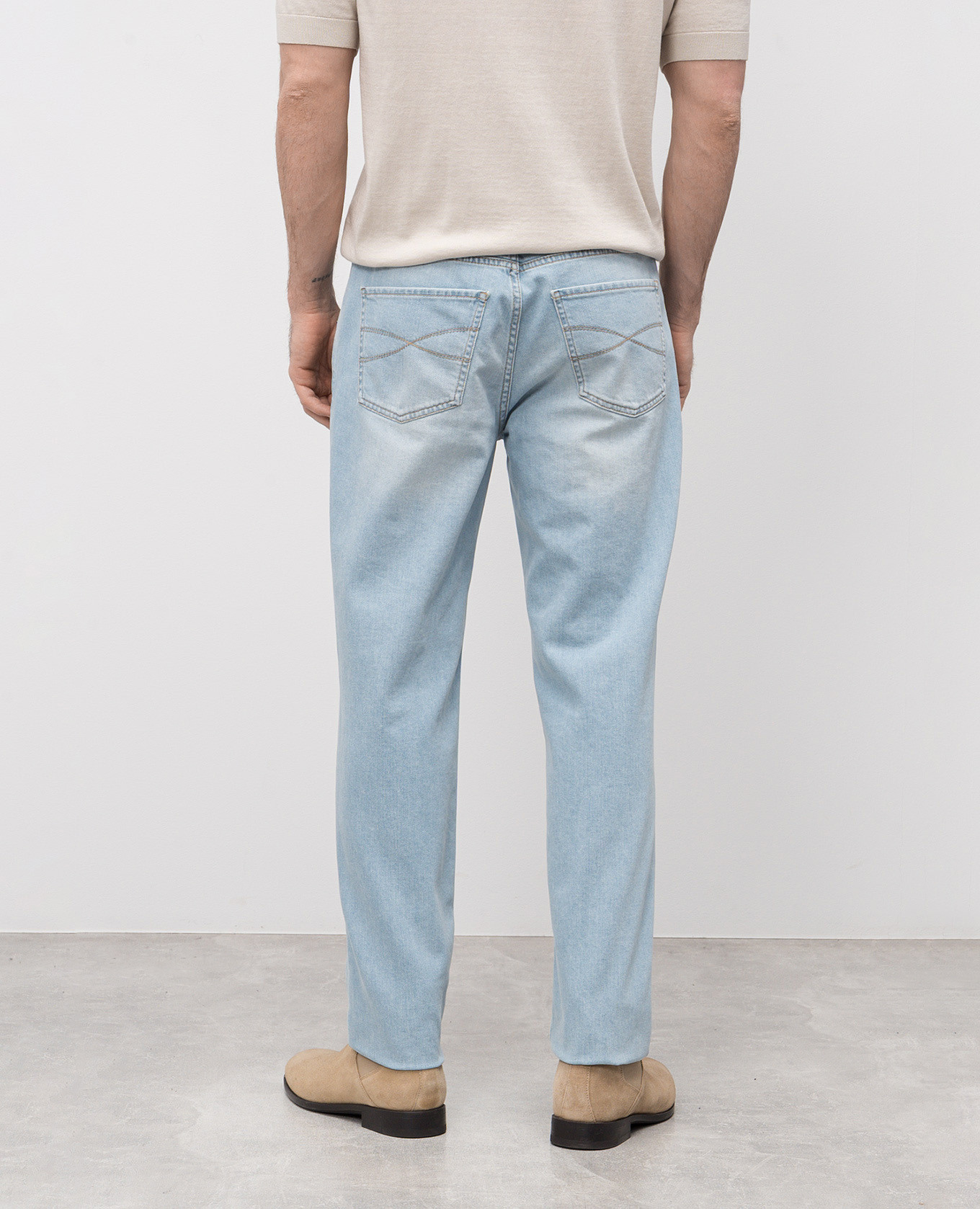 

Blue jeans with logo Brunello Cucinelli, Light blue