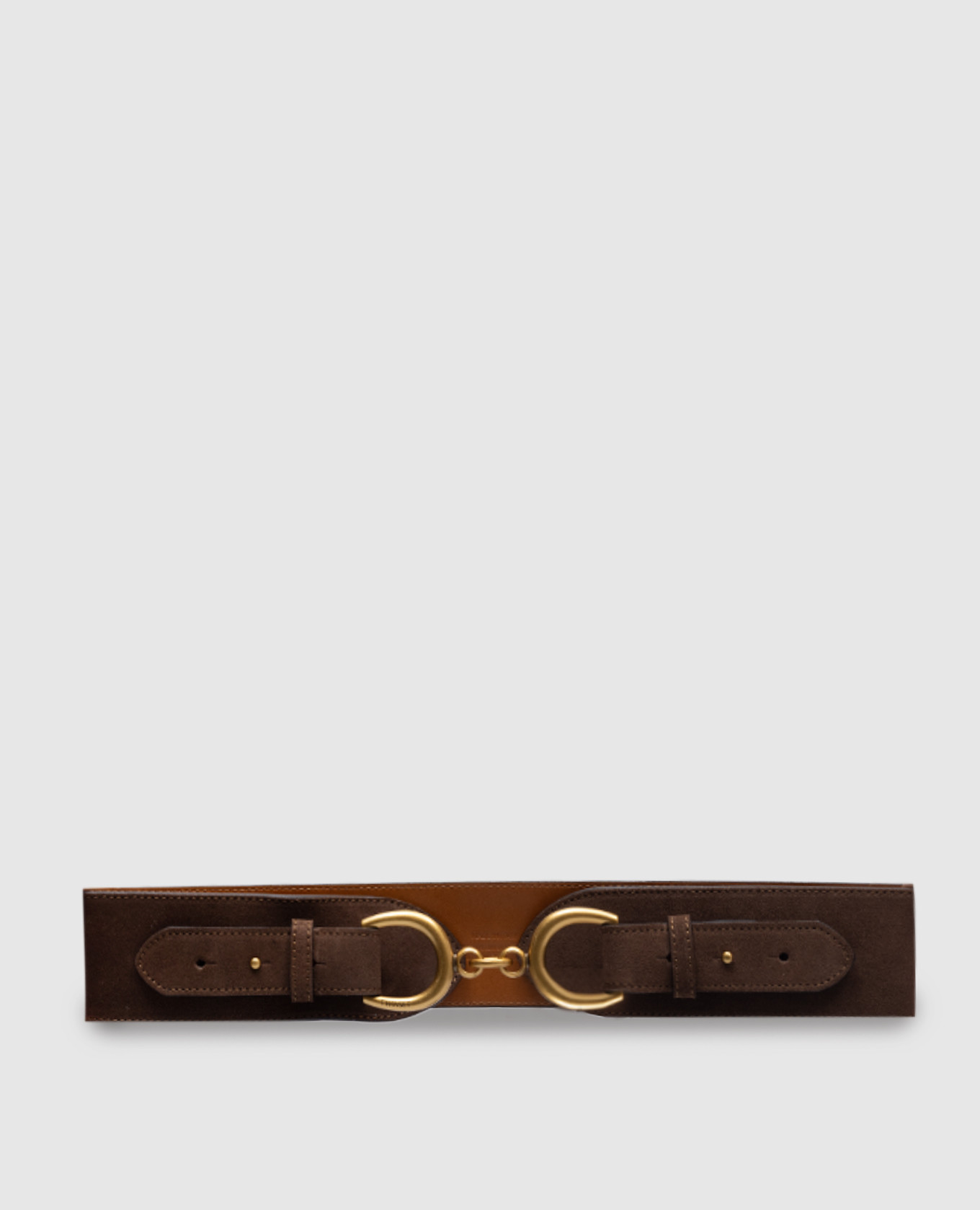 

Brown suede belt with logo Twinset