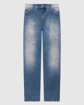 Balmain Blue jeans with holes EH1ML155DF44