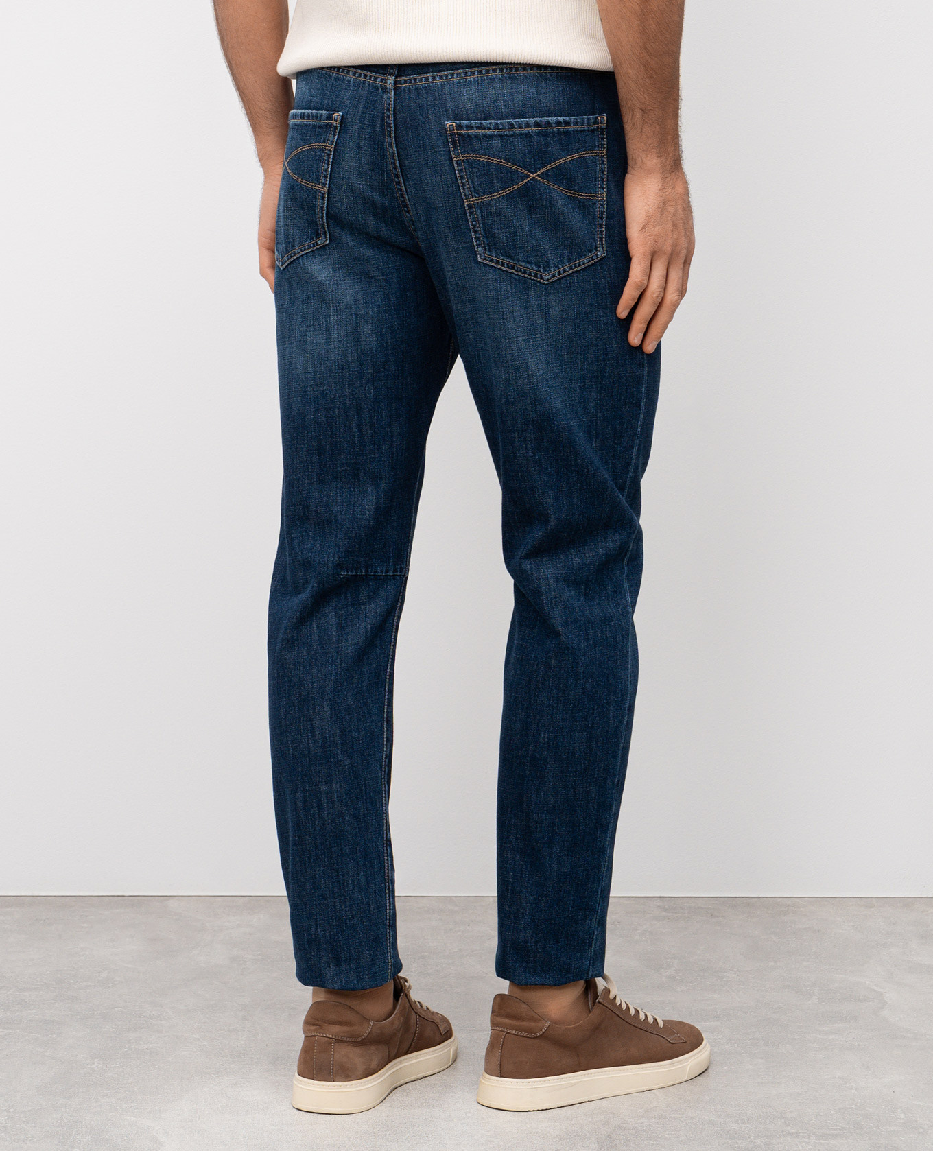 

Blue jeans with logo emblem Brunello Cucinelli