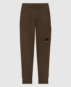 C.P. Company Khaki joggers with logo MSP017A005086W