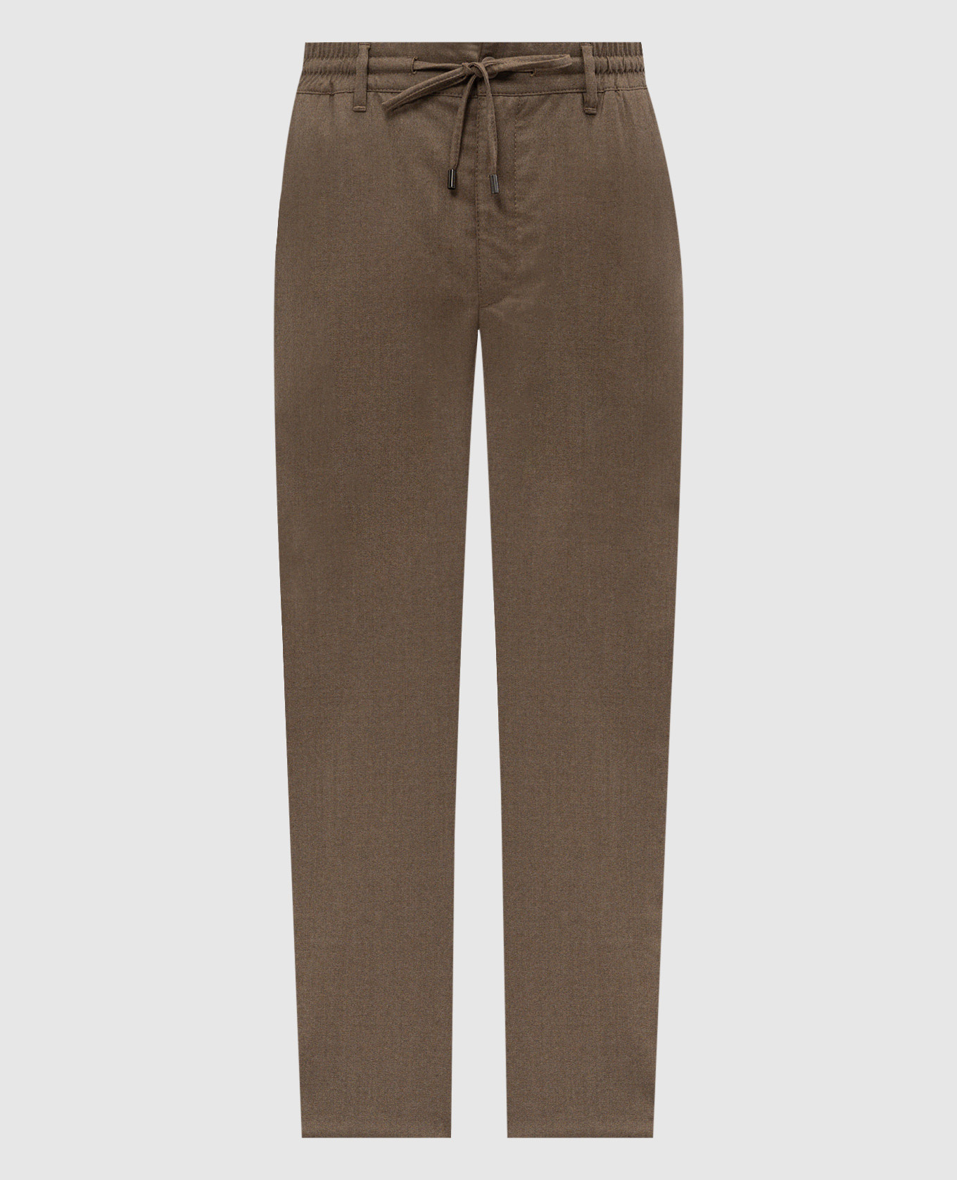 

Brown wool trousers with logo Stefano Ricci